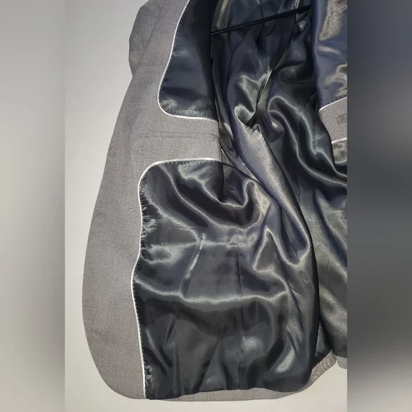 H & M Men's Slim Fit Blazer Sz 42R Gray - Picture 7 of 9